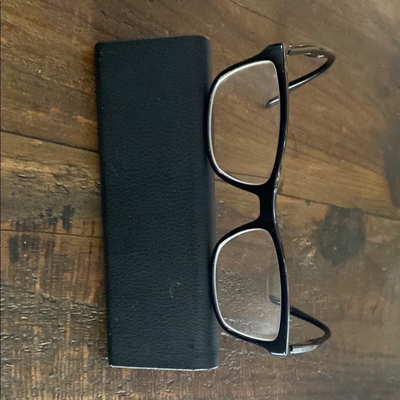 Ray-Ban Accessories - Ray Ban, Shiny (not matte) Black Rectangular Glasses with Case